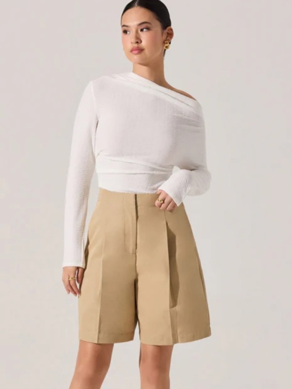 ASTR the Label Tailored Pleated Bermuda Shorts
